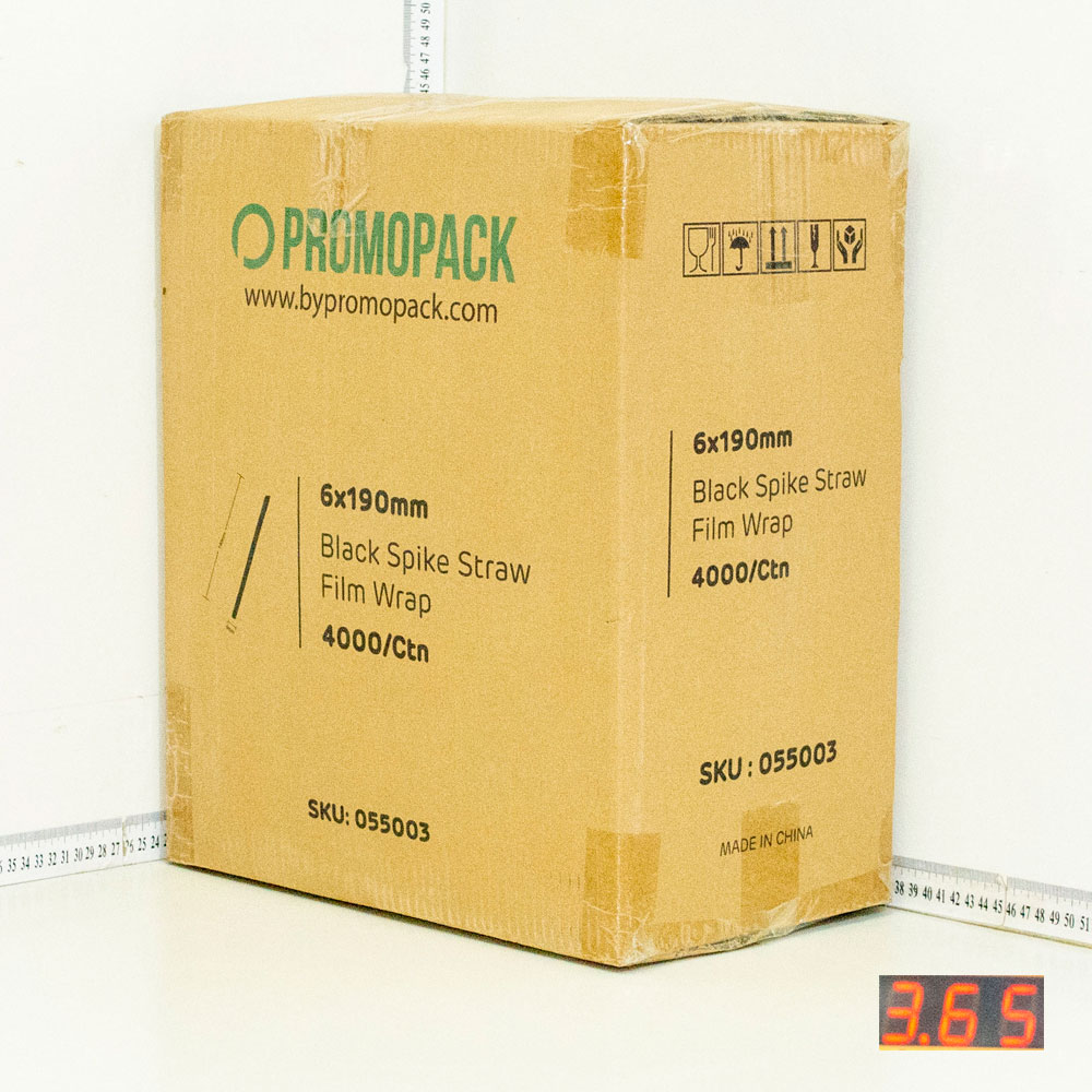 6*190mm Black Spike Straw Film Wrap 4000/Ctn