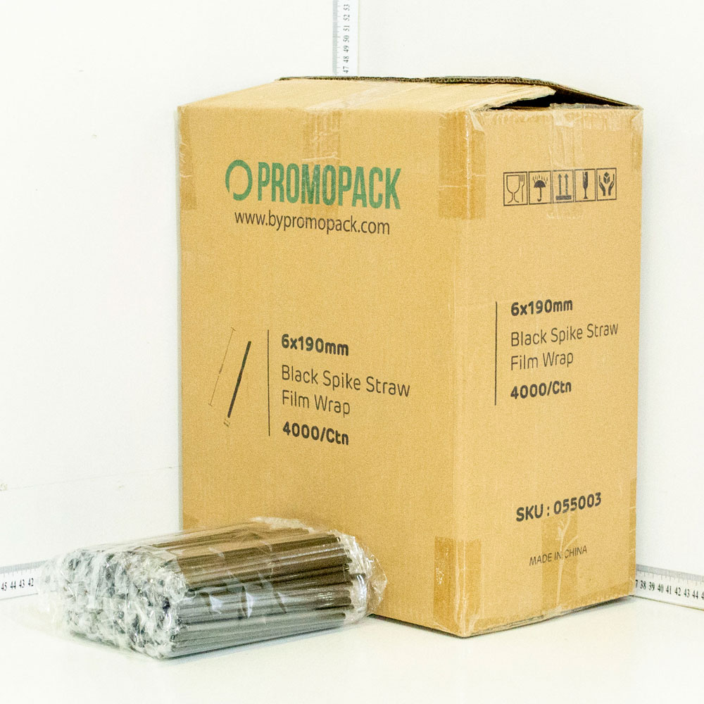 6*190mm Black Spike Straw Film Wrap 4000/Ctn