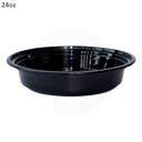 24oz PP Plastic Bowl Black With Clear Lid 150/ctn