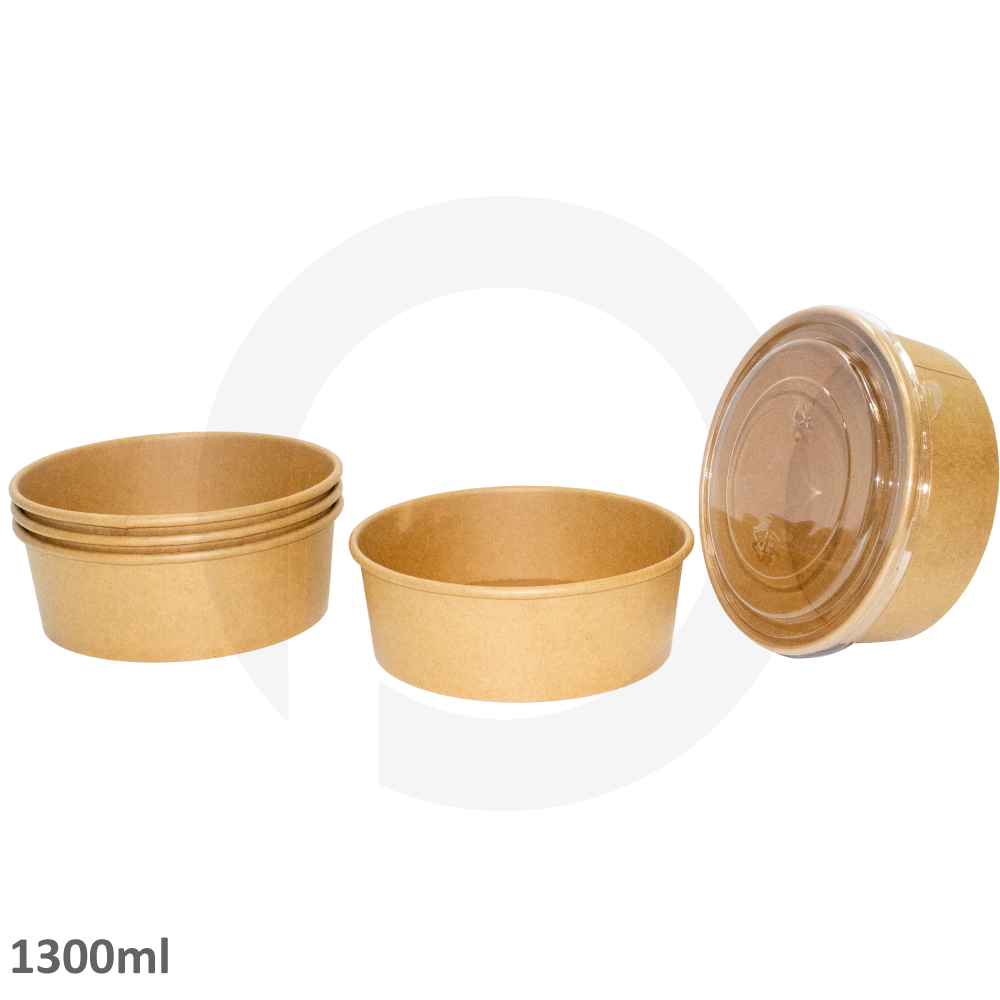 1300ml Kraft Paper Salad Bowl 300/ctn