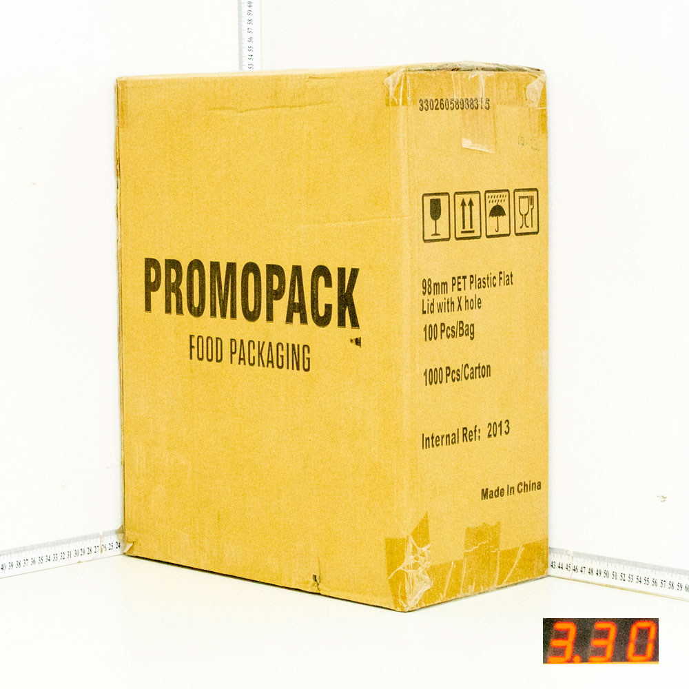 98mm PET Plastic Flat Lid X hole 1000/ctn