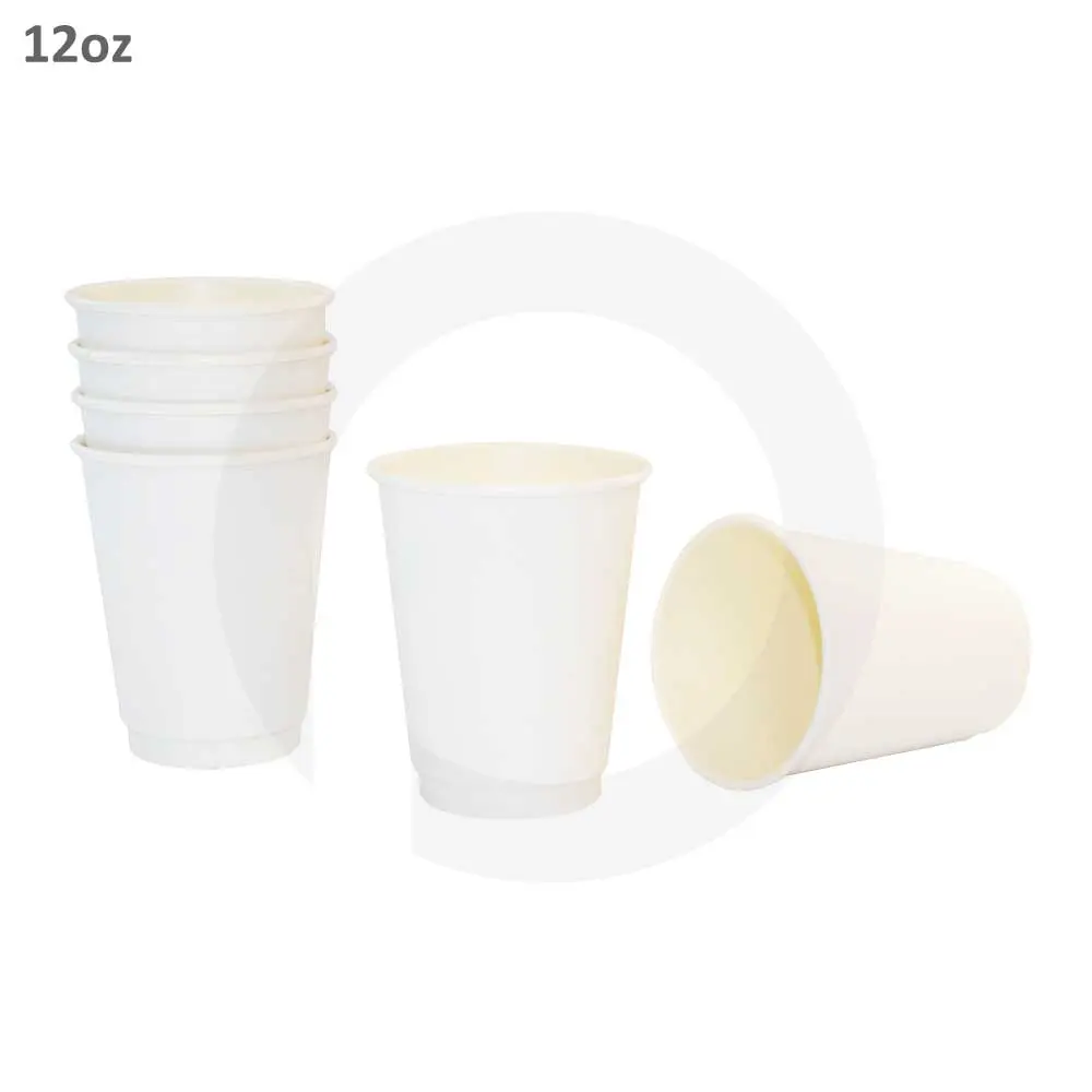 12oz Double Wall White Paper Cup 500/ctn