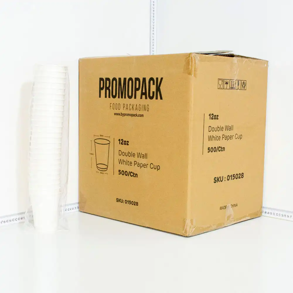 12oz Double Wall White Paper Cup 500/ctn