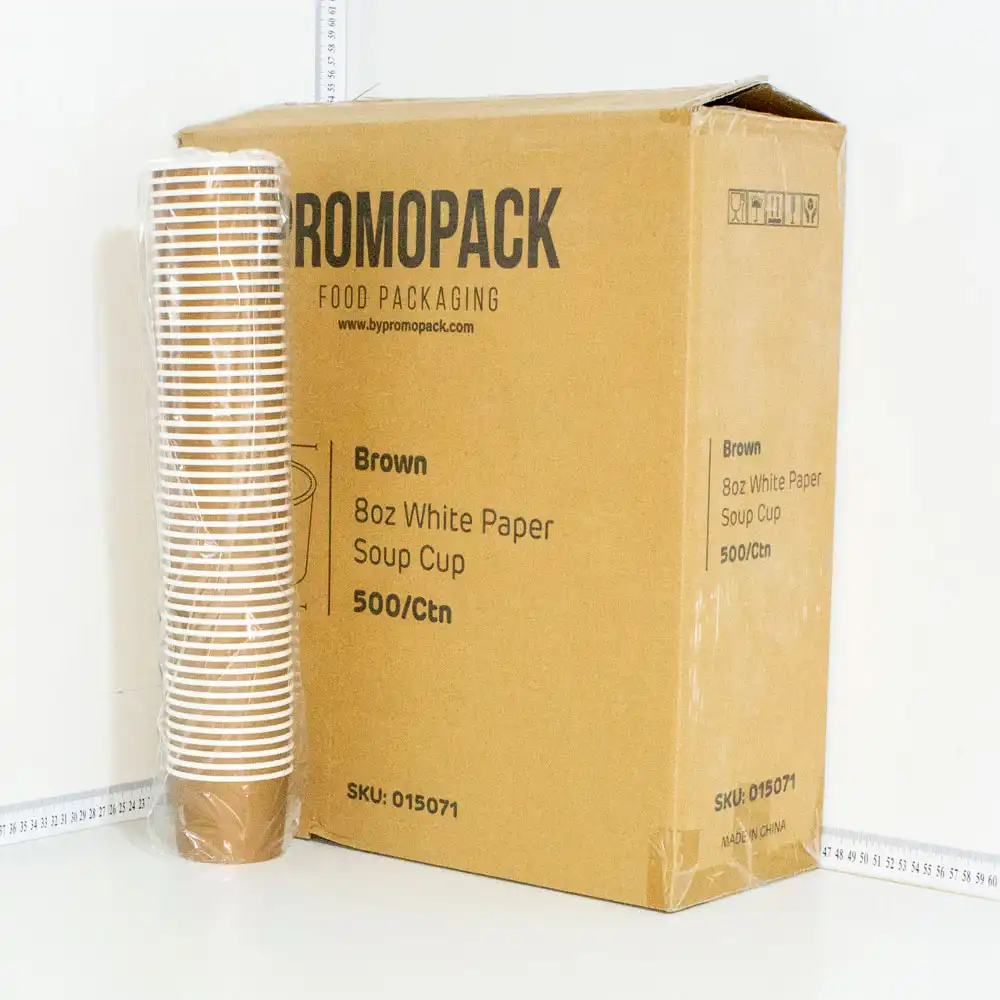 Brown - 8oz White Paper Soup Cup 500/ctn