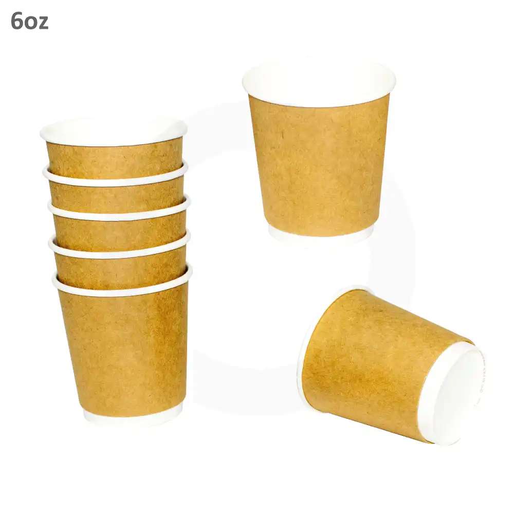 6oz Double Wall White Paper Cup 500/ctn