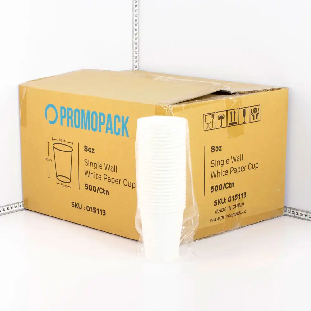 8oz Single Wall White Paper Cup 500/ctn