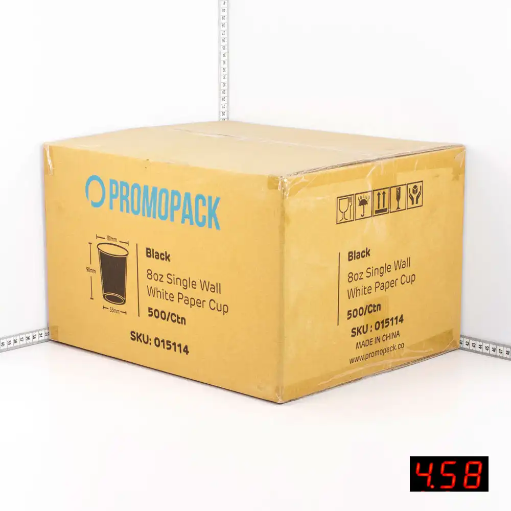 Black - 8oz Single Wall White Paper Cup 500/ctn