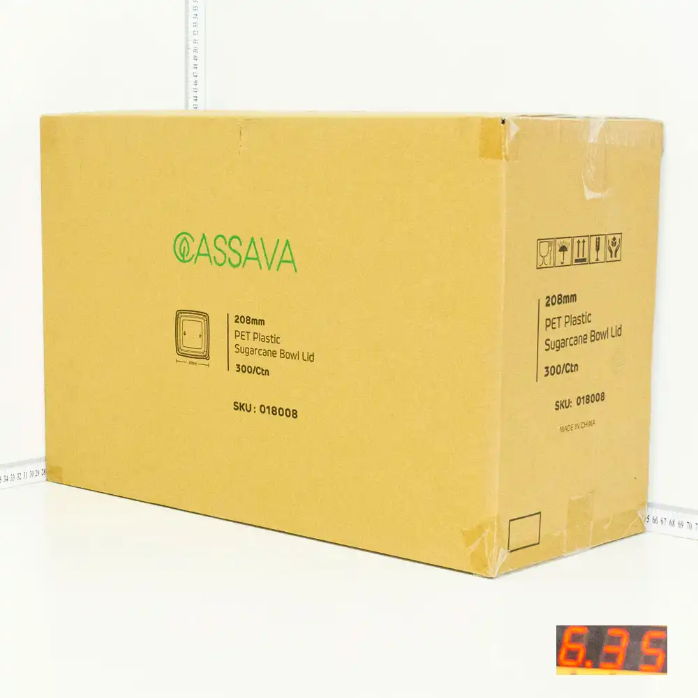 208mm PET Plastic Sugarcane Bowl Lid 300/ctn