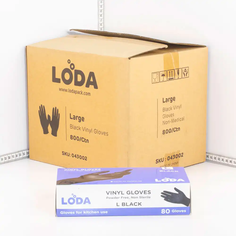 Large Black Vinyl Gloves 1000/ctn