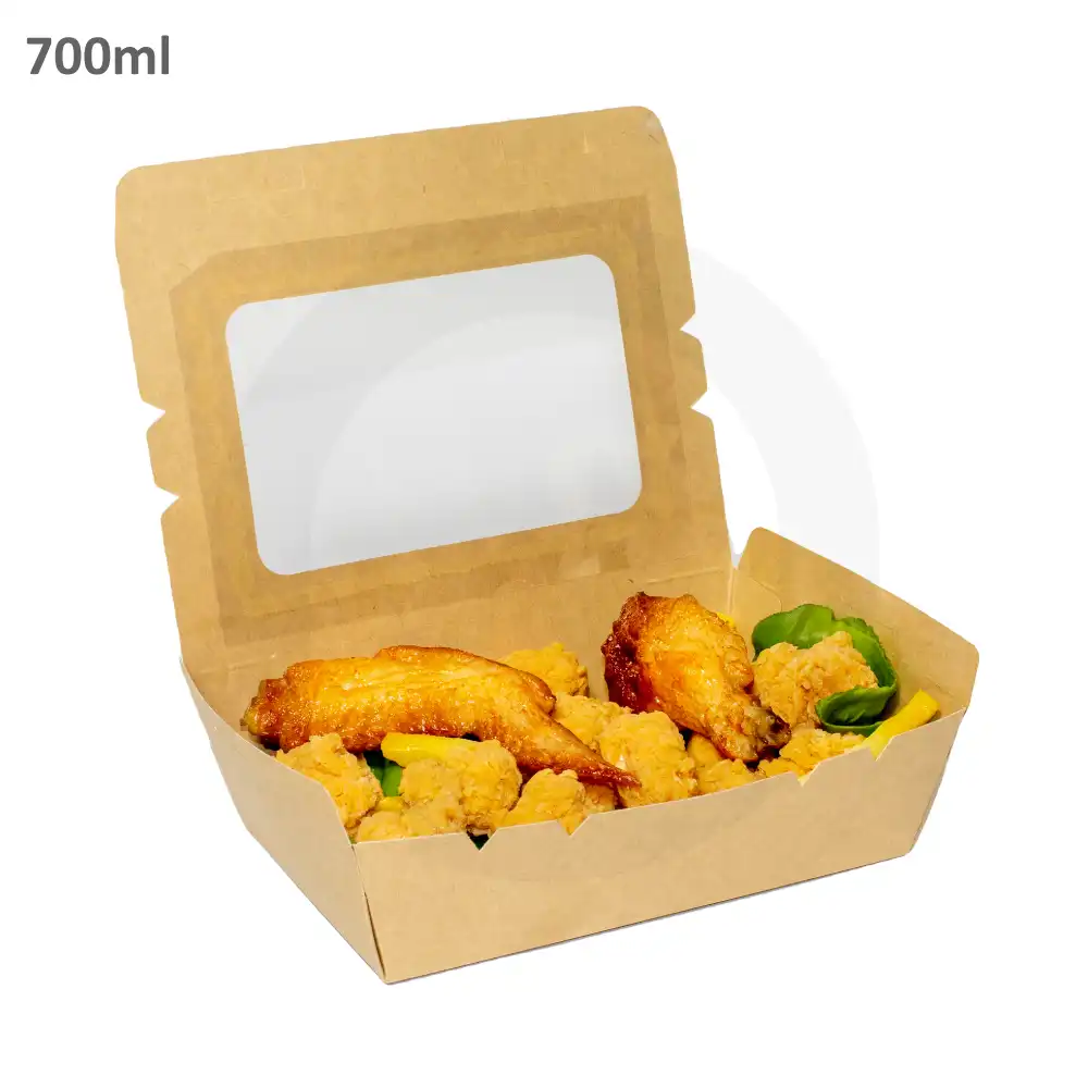 700ml W Kraft Paper Window Lunch Box 200/ctn