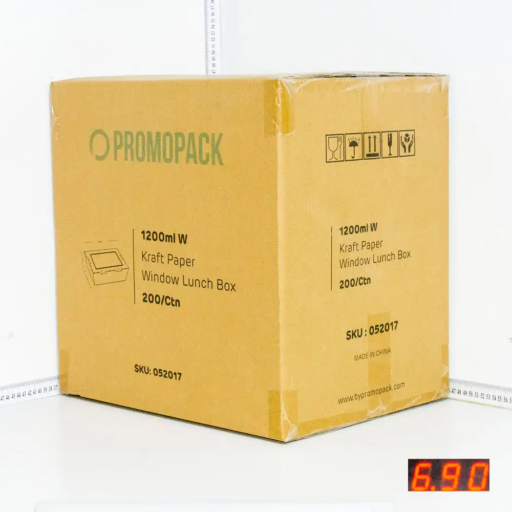 1200ml W Kraft Paper Window Lunch Box 200/ctn