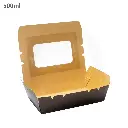 Black - 500ml Kraft Paper Window Lunch Box 200/ctn