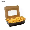 Black - 500ml Kraft Paper Window Lunch Box 200/ctn