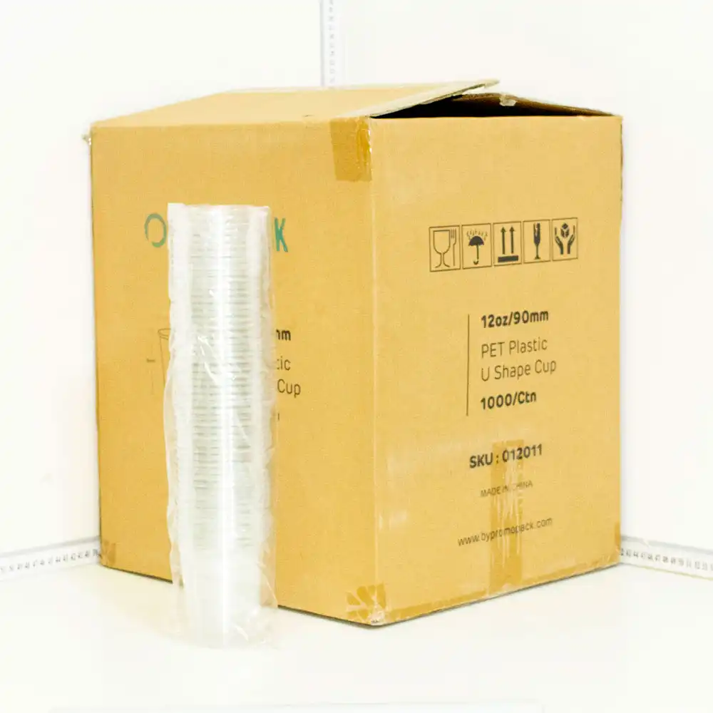 12oz/90mm PET Plastic U Shape Cup 1000/ctn