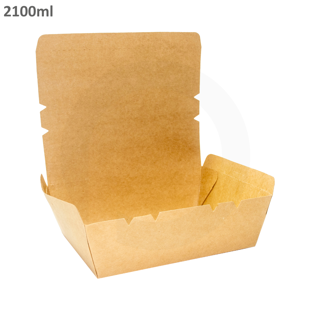 2100ml Kraft Paper Lunch Box 200/ctn
