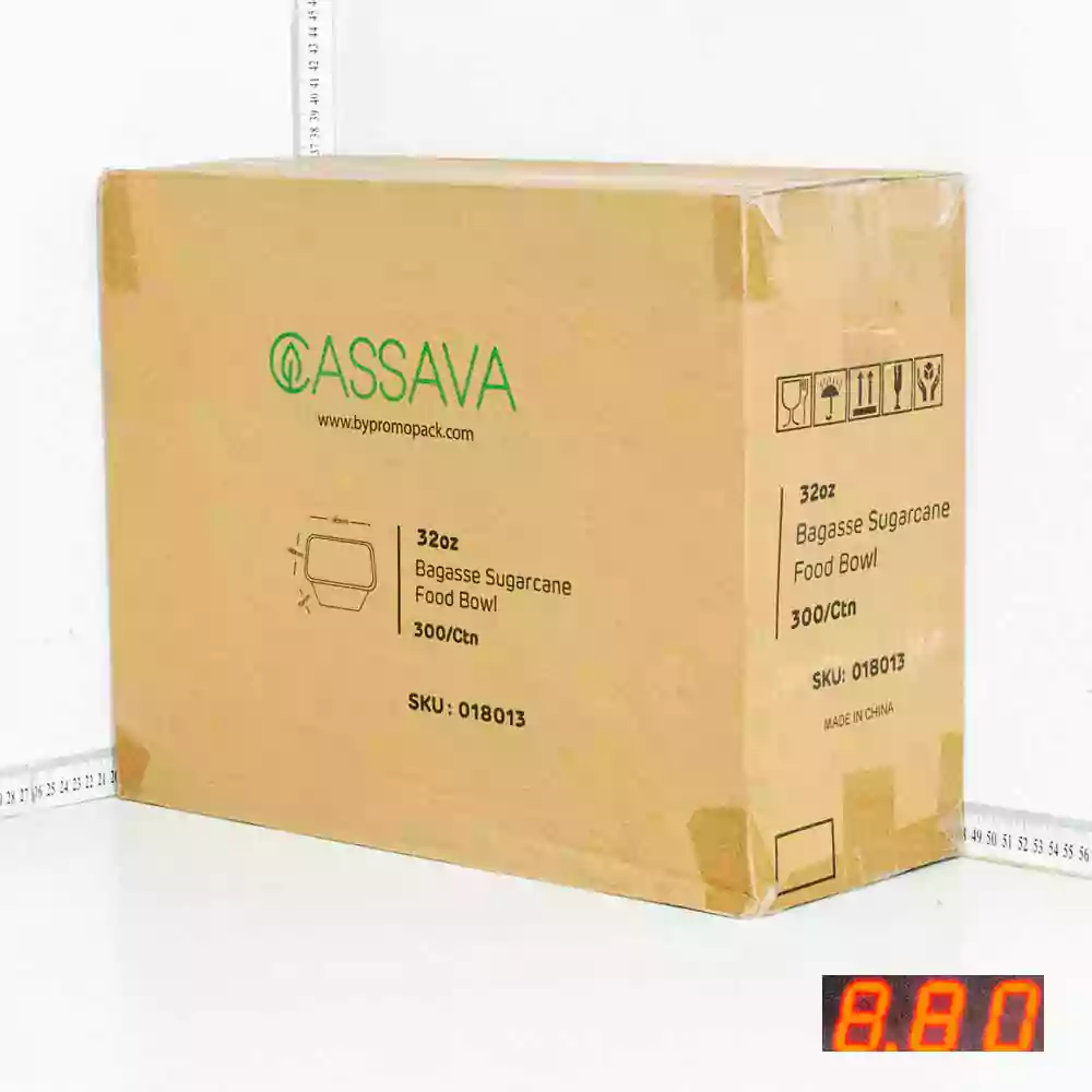 32oz Bagasse Sugarcane Square Food Bowl 300/ctn