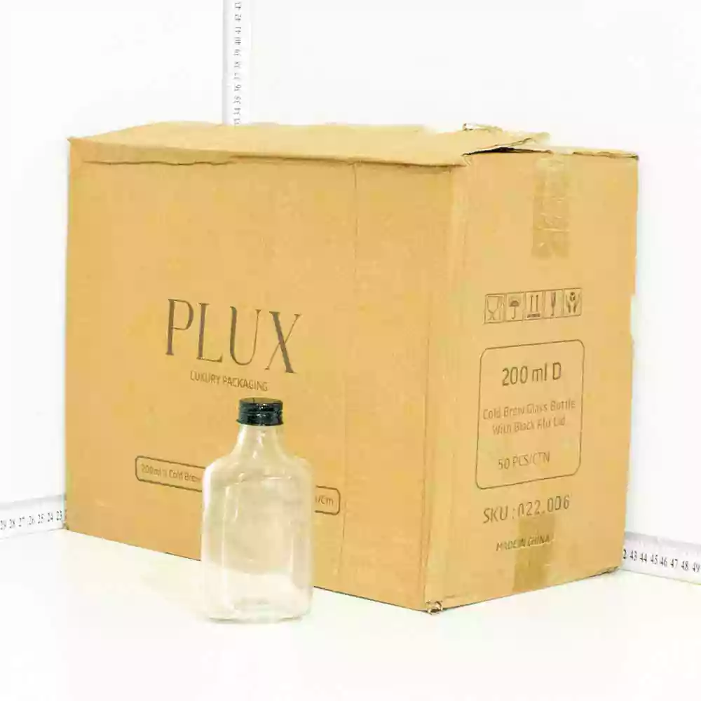 200ml D Cold Brew Glass Bottle Black Alu Cap 50/ctn