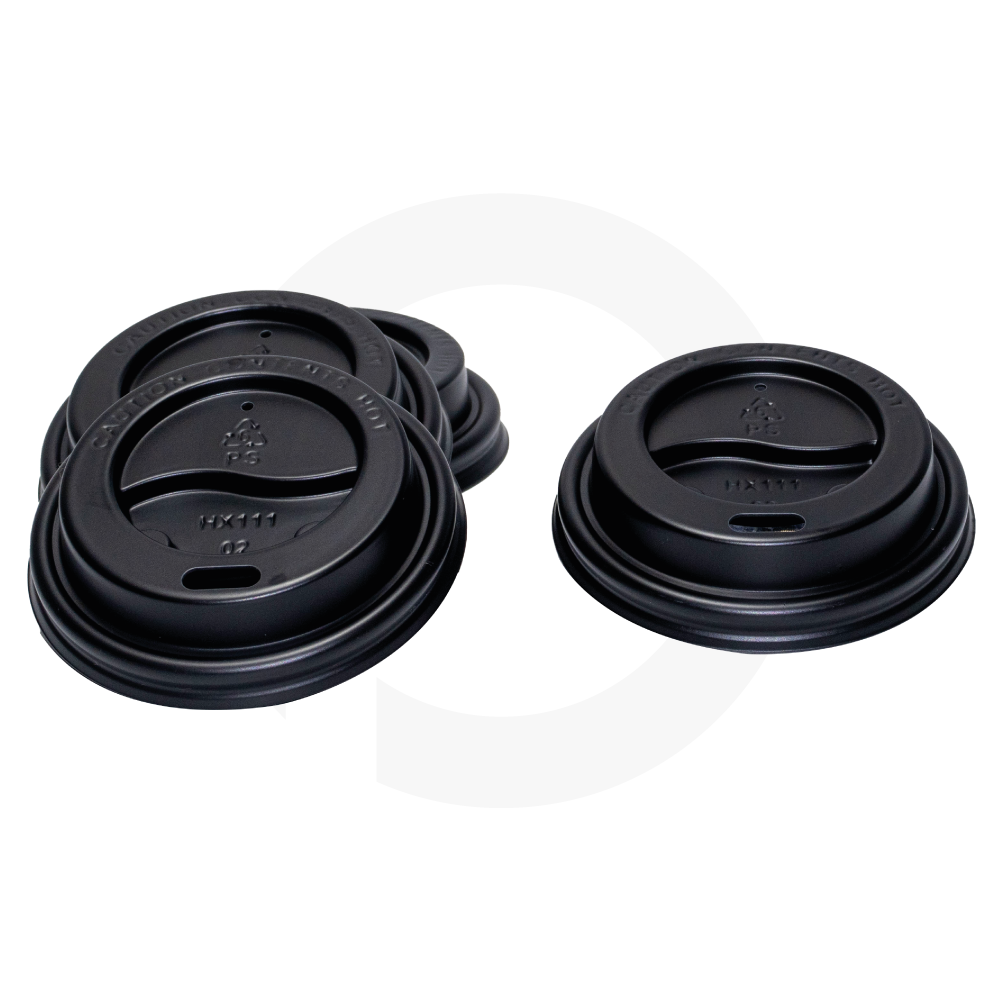 62mm PS Plastic Shiny Black Lid No Cap 1000/ctn