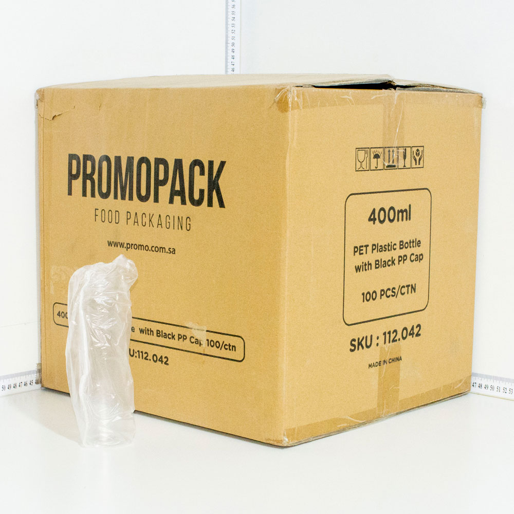 400ml PET Plastic Bottle with Black PP Cap 100/ctn