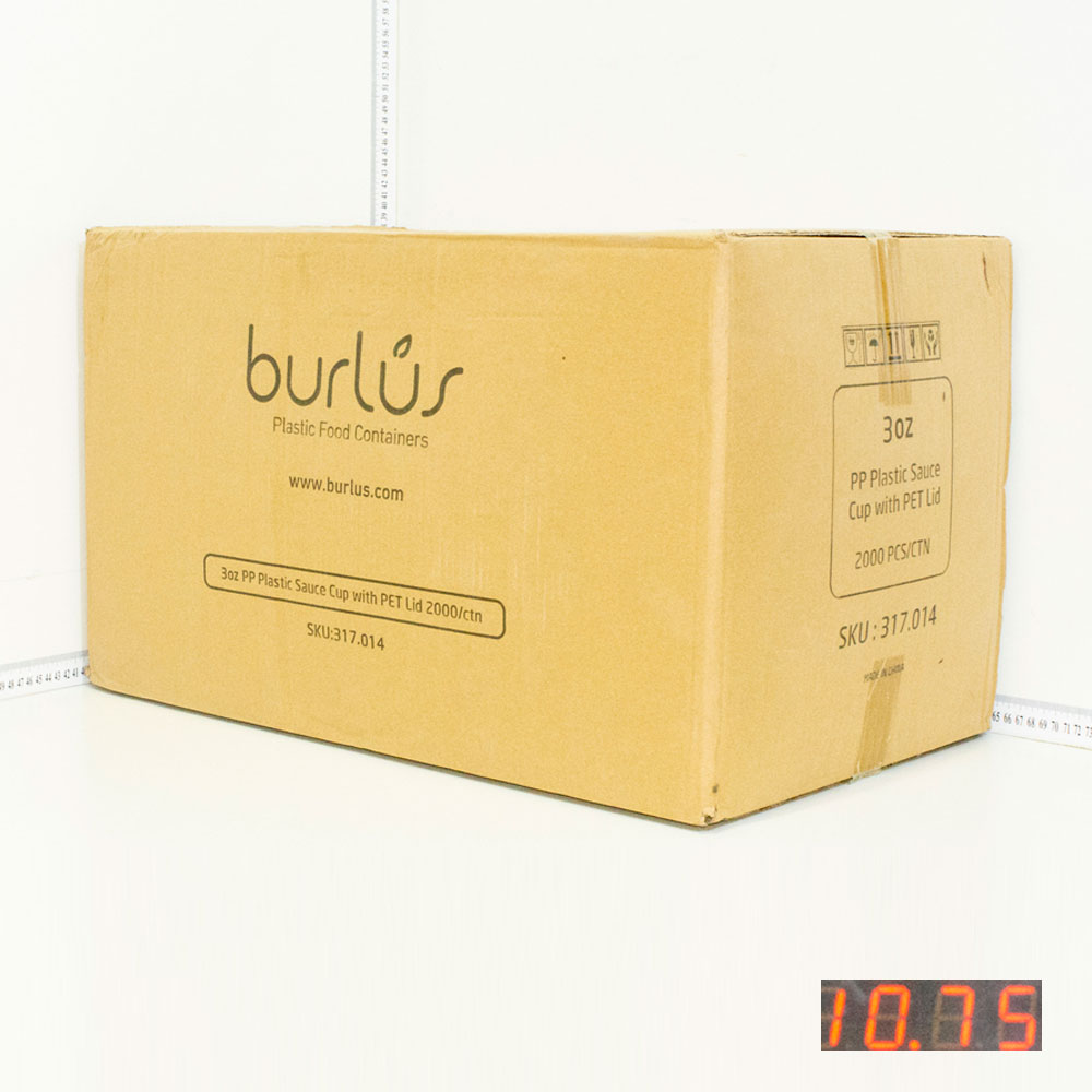 3oz PP Plastic Black Sauce Cup with PET Clear Lid 2000/ctn