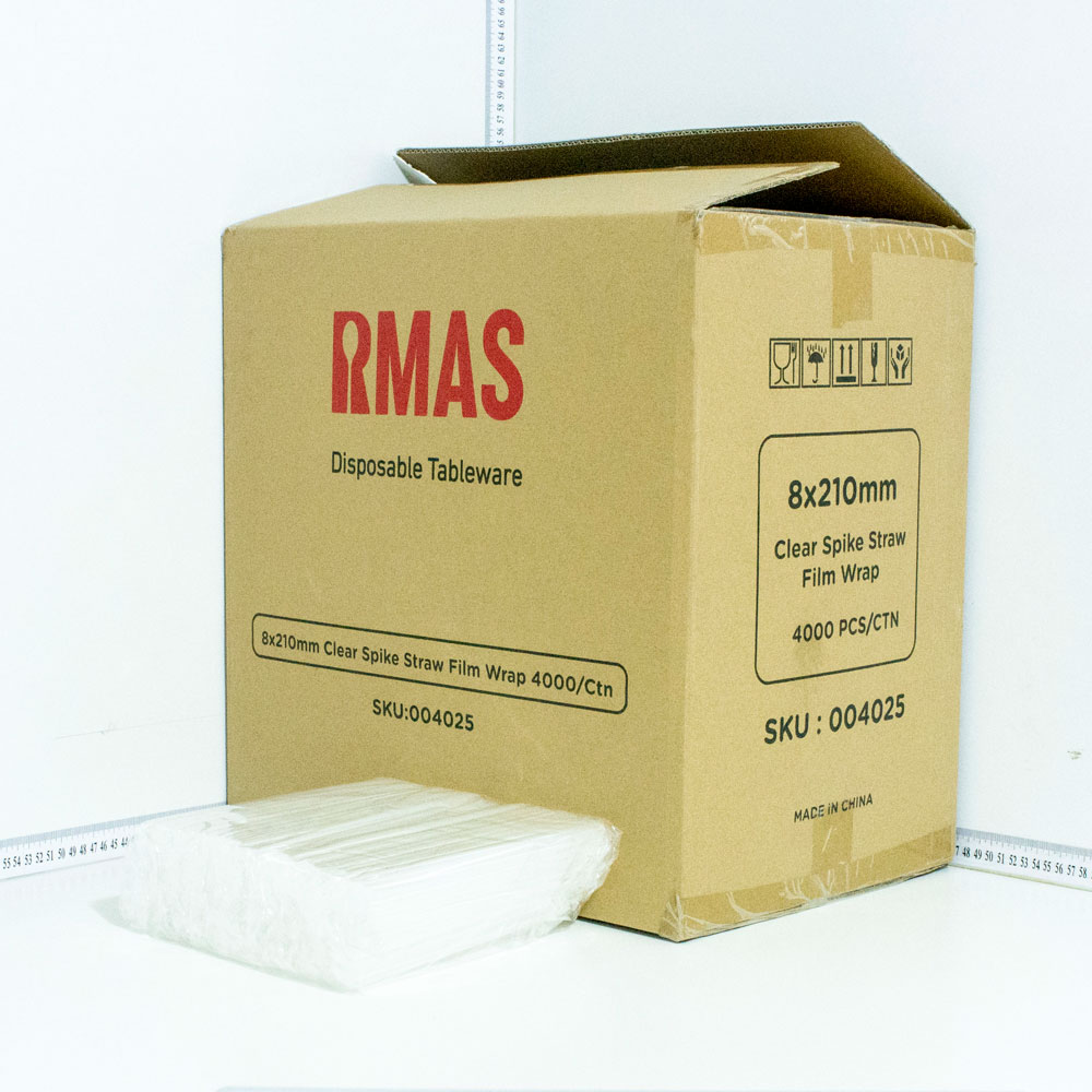 8x210mm Clear Spike Straw Film Wrap 4000/Ctn