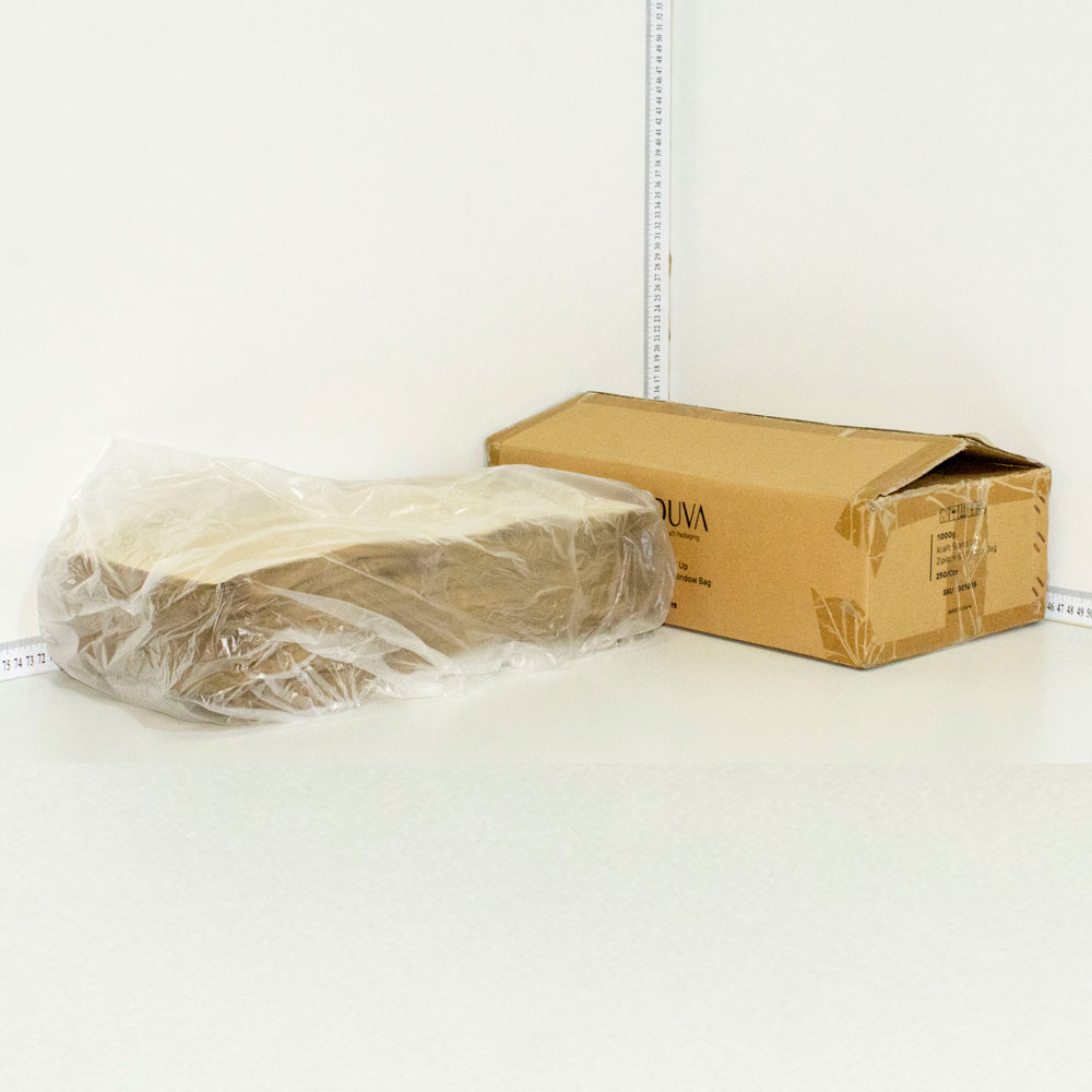 1000g Kraft Stand Up Ziplock & Window Bag 250/ctn