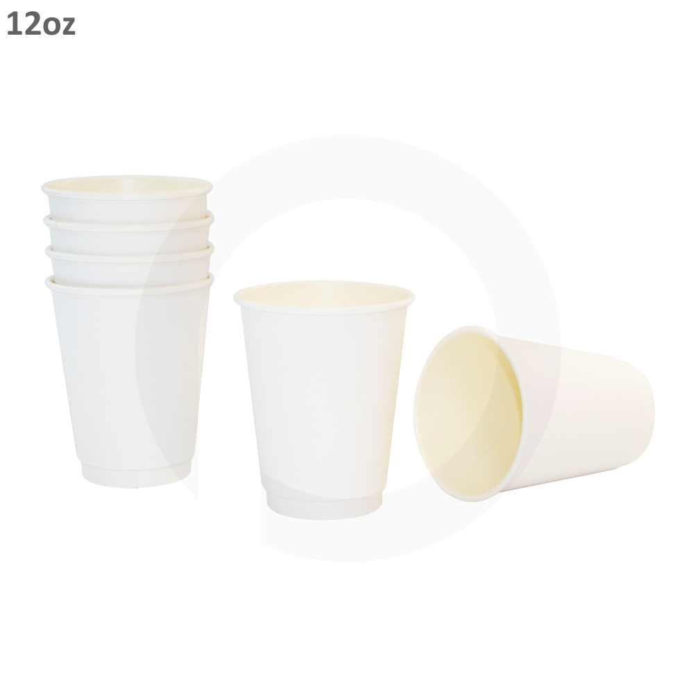 12oz Double Wall White Paper Cup 500/ctn