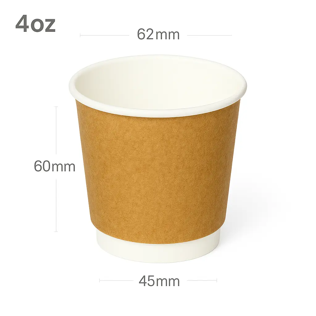 4oz Double Wall White Kraft Paper Cup 500/ctn