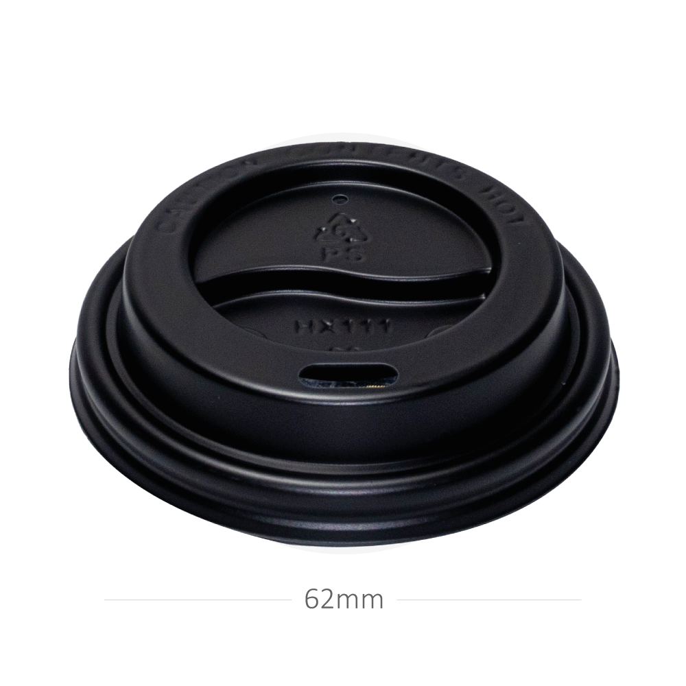 62mm PS Plastic Black Lid No Cap 1000/ctn