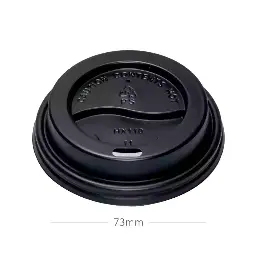 [015034] 73mm PS Plastic Black No Cap Lid 1000/ctn