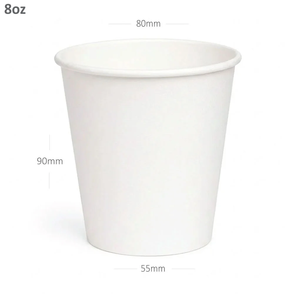 8oz Single Wall White Paper Cup 1000/ctn