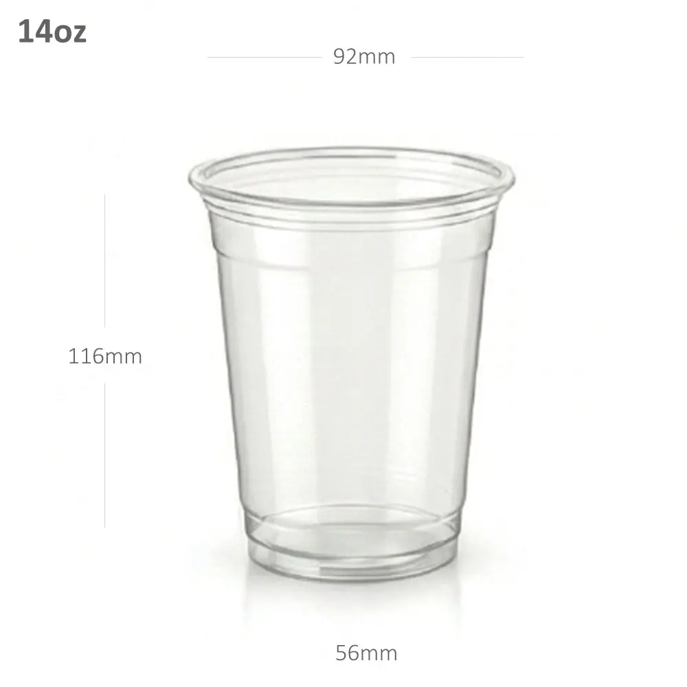 14oz/98mm PET Plastic Beverage  Cold Cup 1000/ctn