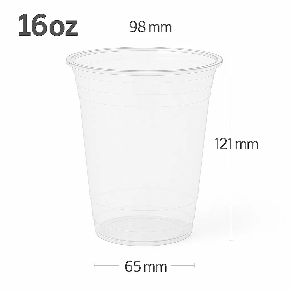 16oz-98 PET Plastic Cup 1000/ctn