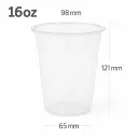 16oz-98 Clear PET Plastic Cup 1000/ctn