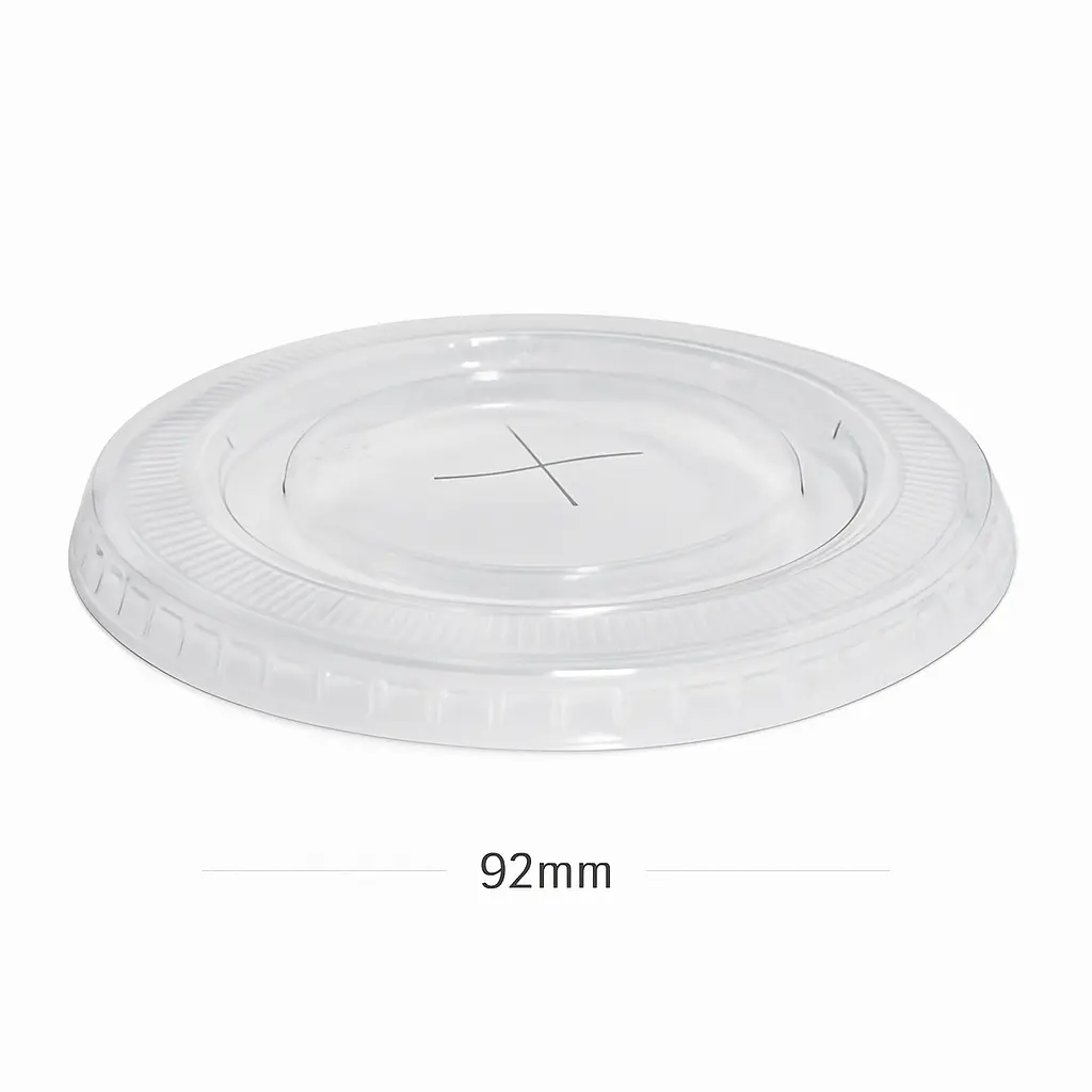 92mm PET Plastic X Hole Flat Lid 1000/ctn