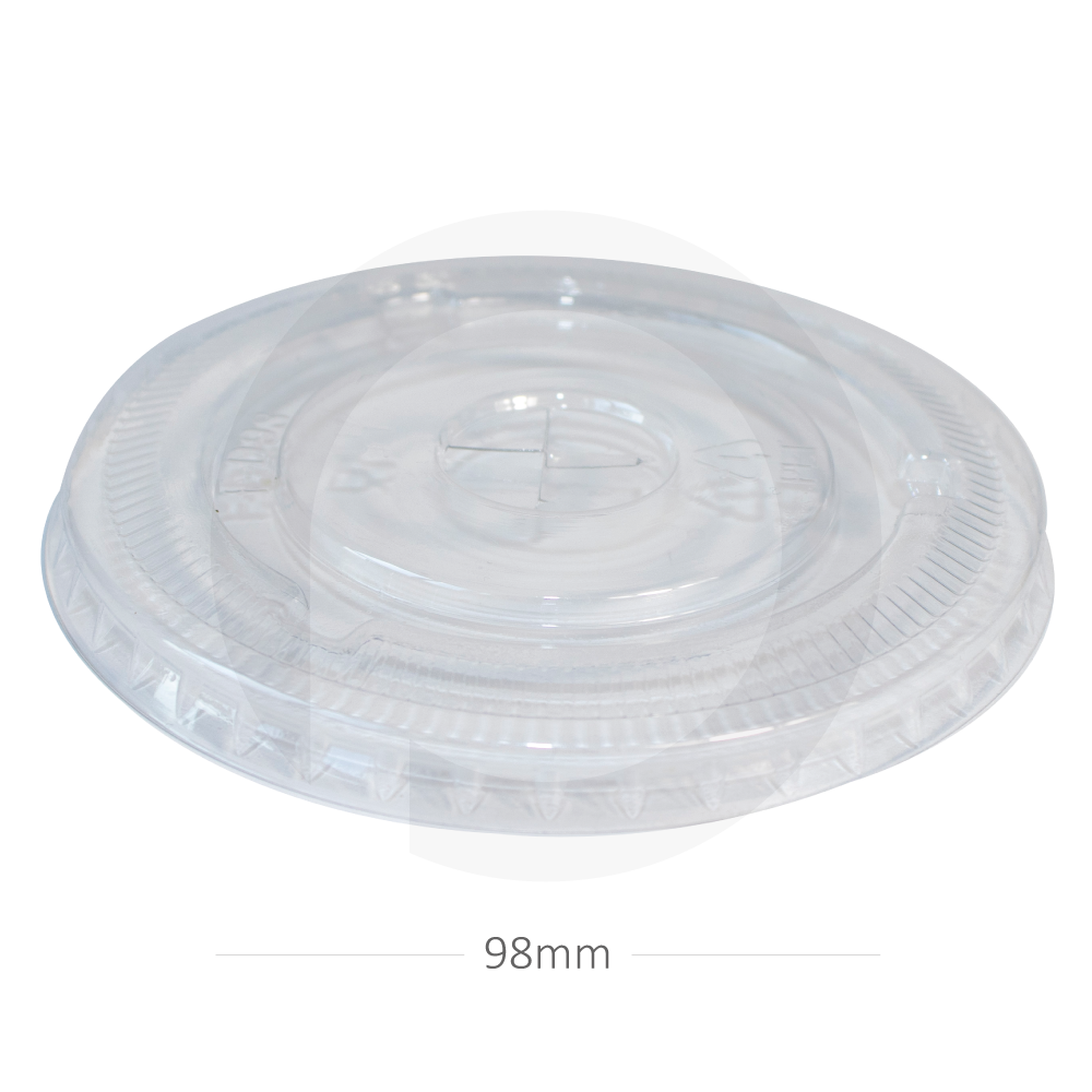98mm PET Plastic Flat Lid X hole 1000/ctn