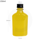 قارورة قهوة باردة 250 مل بلاستيك شفاف بغطاء الومنيوم اسود 200 حبة