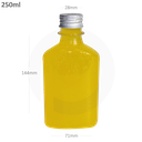 قارورة قهوة باردة 250 مل بلاستيك شفاف بغطاء الومنيوم 210 حبة
