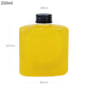 قارورة قهوة باردة 250 مل بلاستيك شفاف بغطاء الومنيوم اسود 200 حبة