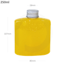 قارورة قهوة باردة 250 مل بلاستيك شفاف بغطاء الومنيوم فضي 200 حبة