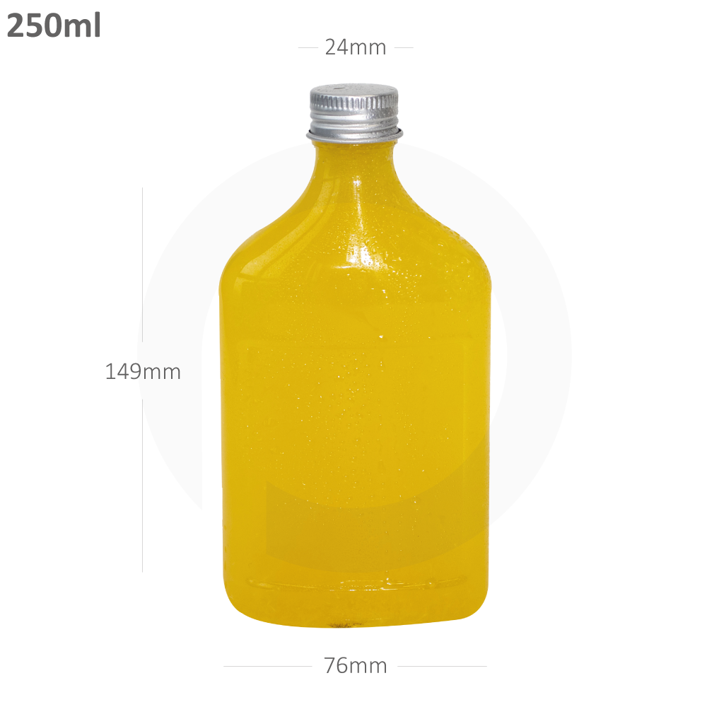 250ml D PET Plastic Cold Brew Bottle Sliver Alu Cap 200/ctn