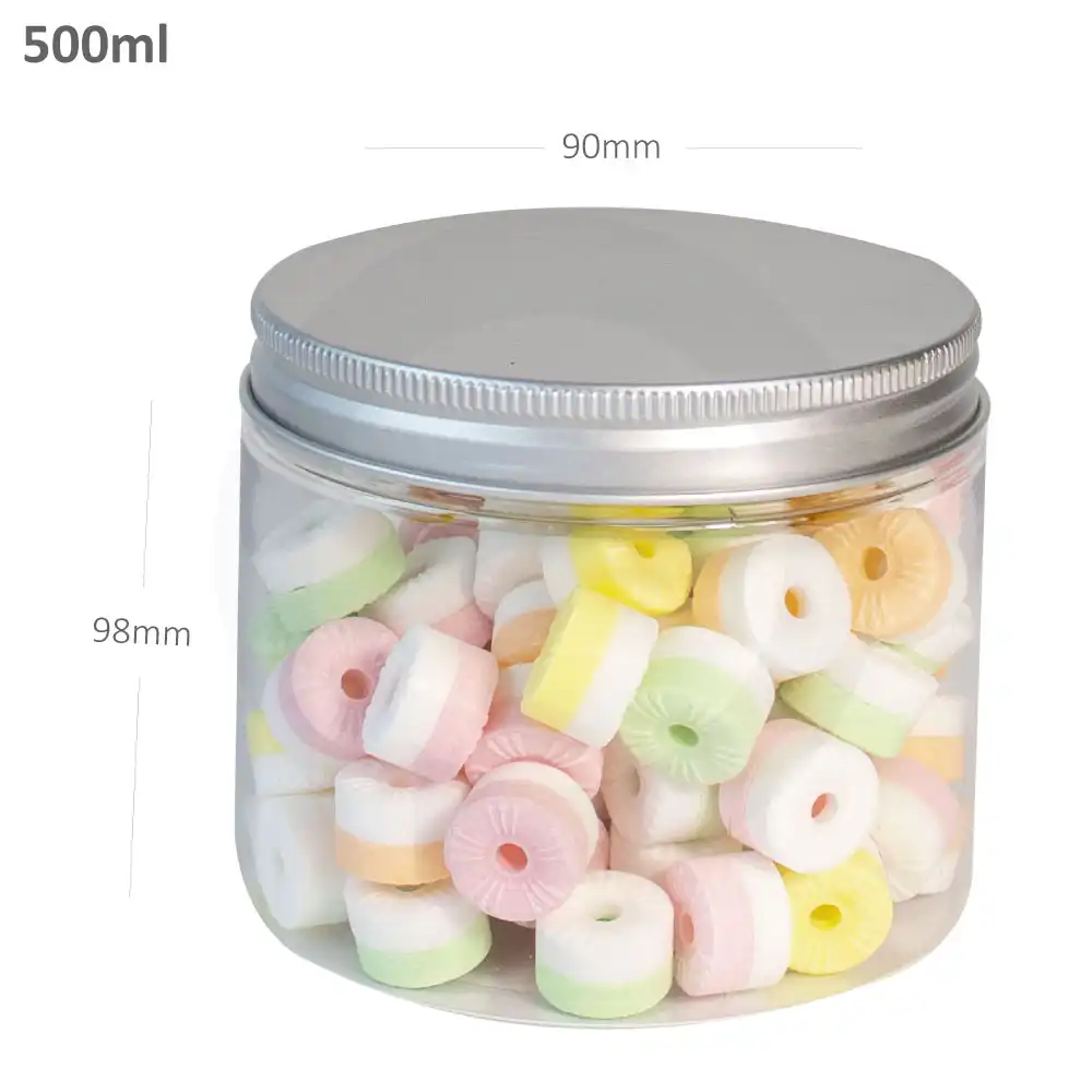 500ml/90mm PET Plastic Jar Alu Cap 100/ctn