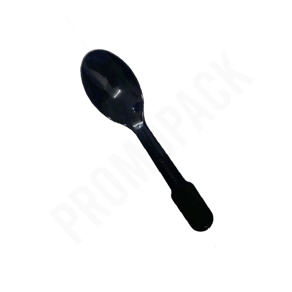 [360013] Ice Cream Black Plastic Spoon 1000/ctn