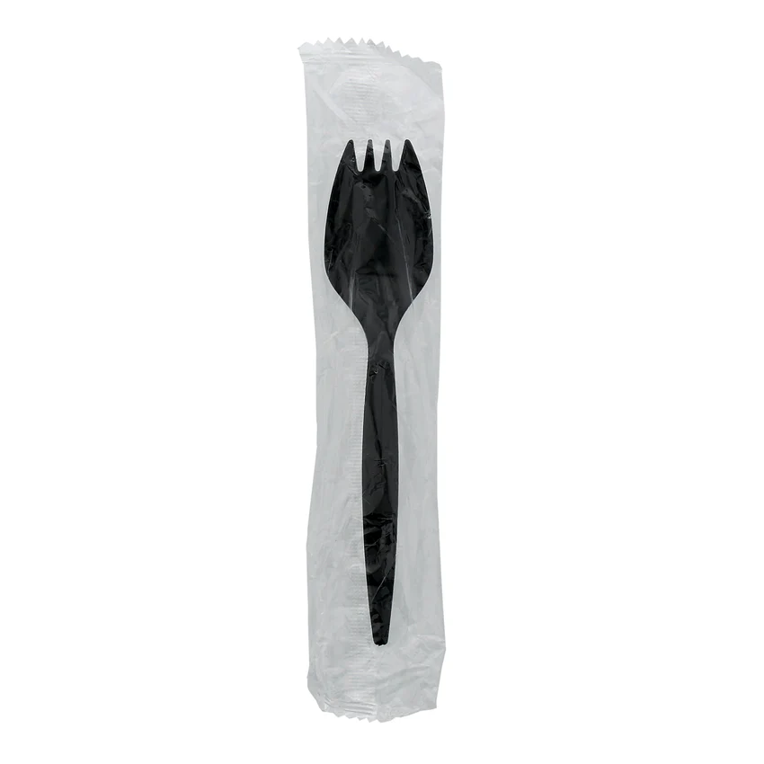 [360009] Spork Plastic Black Film Wrap 1000/ctn