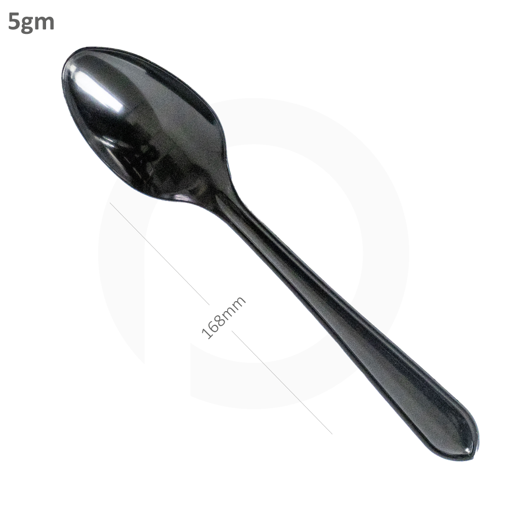 [405002] PS Plastic Black Spoon 1000/ctn 