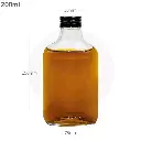 قارورة قهوة باردة 200 مل زجاج شفاف بغطاء الومنيوم اسود 50 حبة