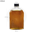 قارورة قهوة باردة 250 مل زجاج شفاف بغطاء الومنيوم اسود 40 حبة