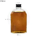 قارورة قهوة باردة 250 مل زجاج شفاف بغطاء الومنيوم اسود 40 حبة