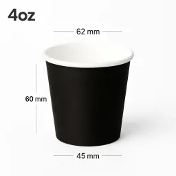 [015059] Black - 4oz Single Wall White Paper Cup 1000/ctn