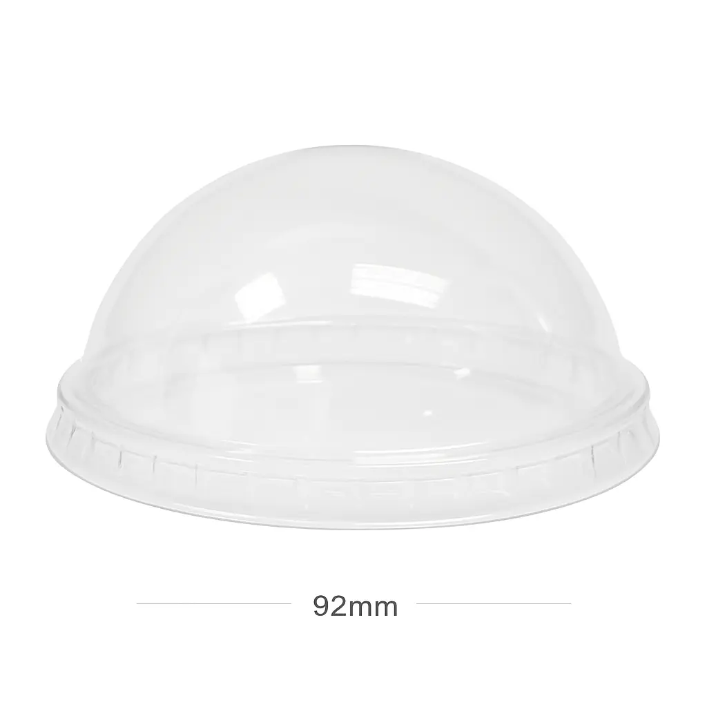 92mm PET Plastic No Hole Dome Lid 1000/ctn